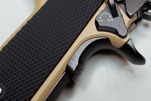 Elite Force 1911 TAC safety close up